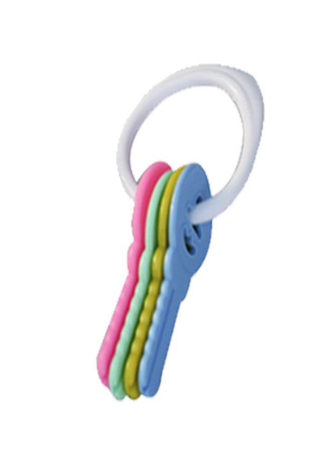 Lookool Rattles for 6 to 12 Months Babies with 1 Teether and 1 Feeder - Set of 4 Multi-Color and Multi-Design Key Rattles for Babies - Image 4